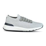 Brunello Cucinelli Leather-Trimmed Knit Sneakers Grey - Boinclo ltd - Outlet Sale Under Retail