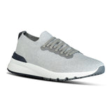 Brunello Cucinelli Leather-Trimmed Knit Sneakers Grey - Boinclo ltd - Outlet Sale Under Retail