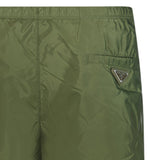 Prada Metal Logo Swim Shorts Khaki - Boinclo ltd - Outlet Sale Under Retail