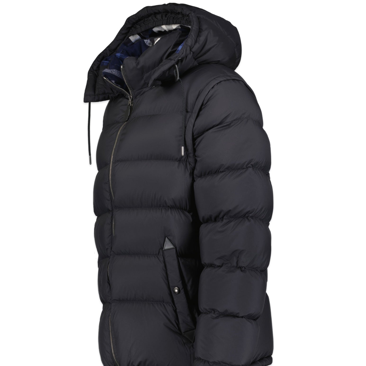 Burberry 'Basford' Detachable Sleeve Hooded Down Jacket Black - Boinclo ltd