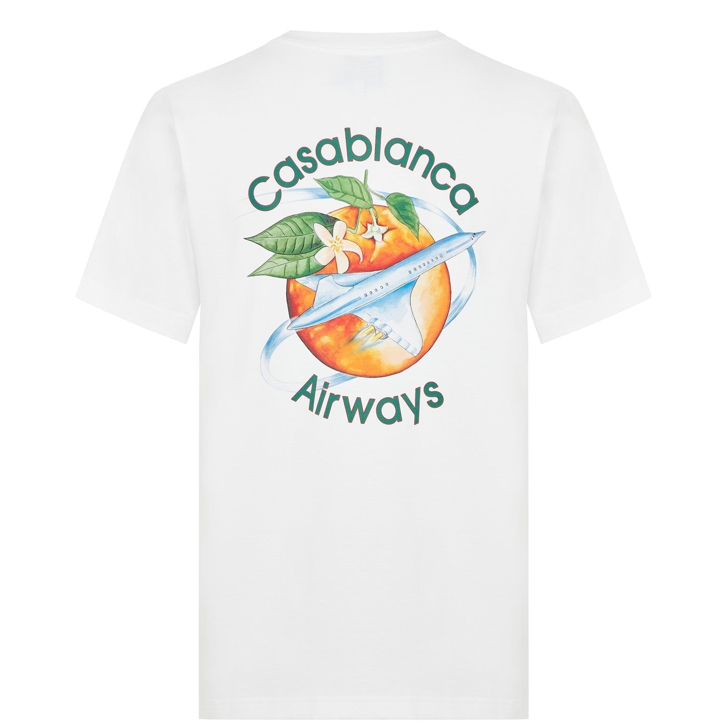 Casablanca Orbite Autour De L'orange Print T-Shirt White - Boinclo ltd