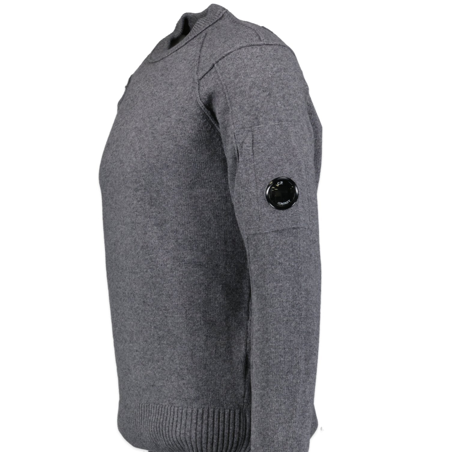 CP Company Arm Lens Knitted Sweatshirt Grey - Boinclo ltd