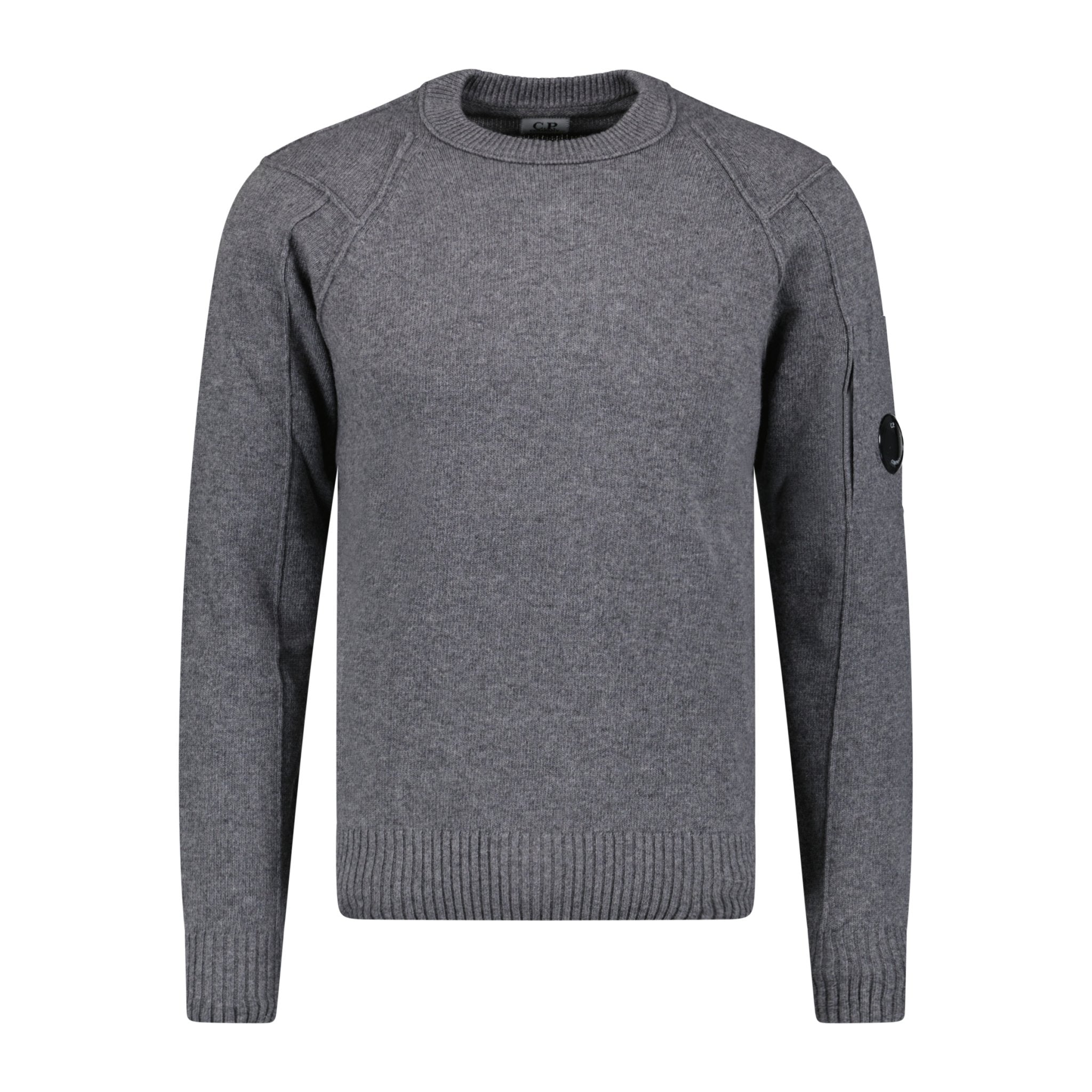 CP Company Arm Lens Knitted Sweatshirt Grey - Boinclo ltd