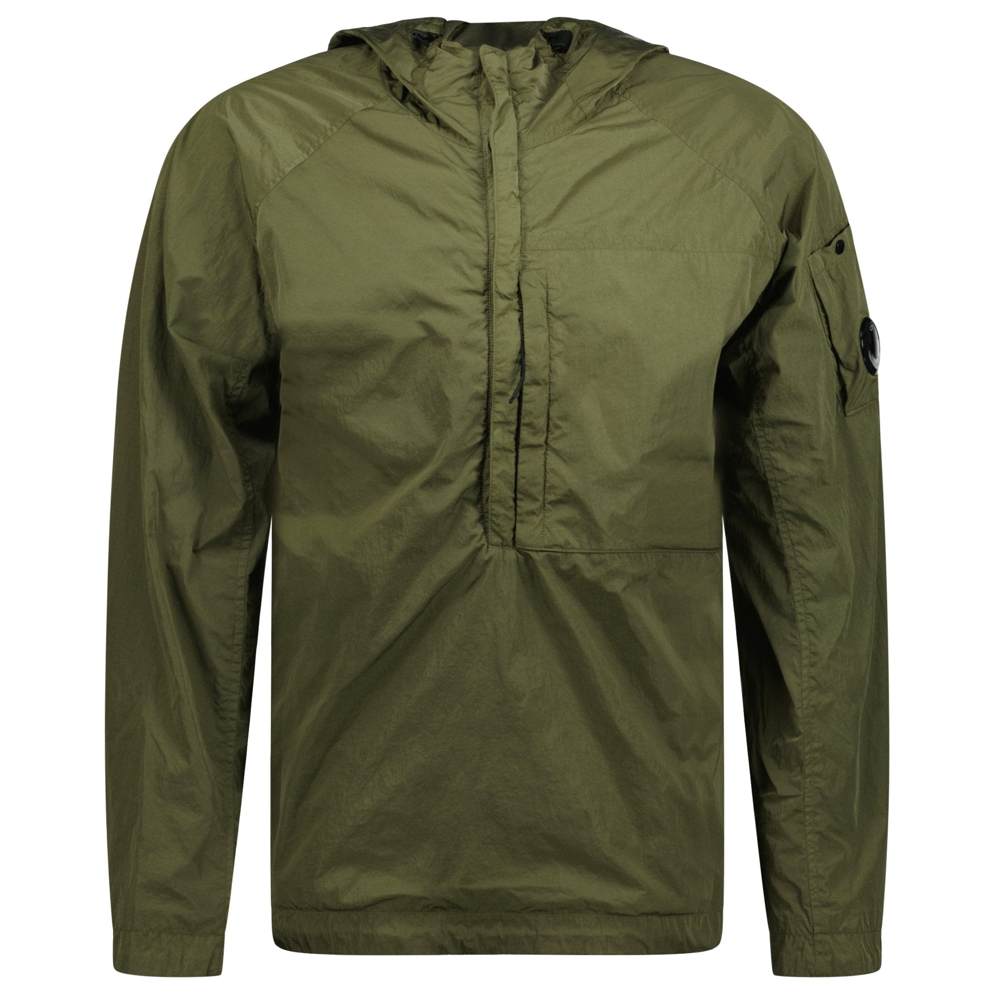 CP Company Hooded Overshirt Half Zip Burnt Olive - Boinclo ltd