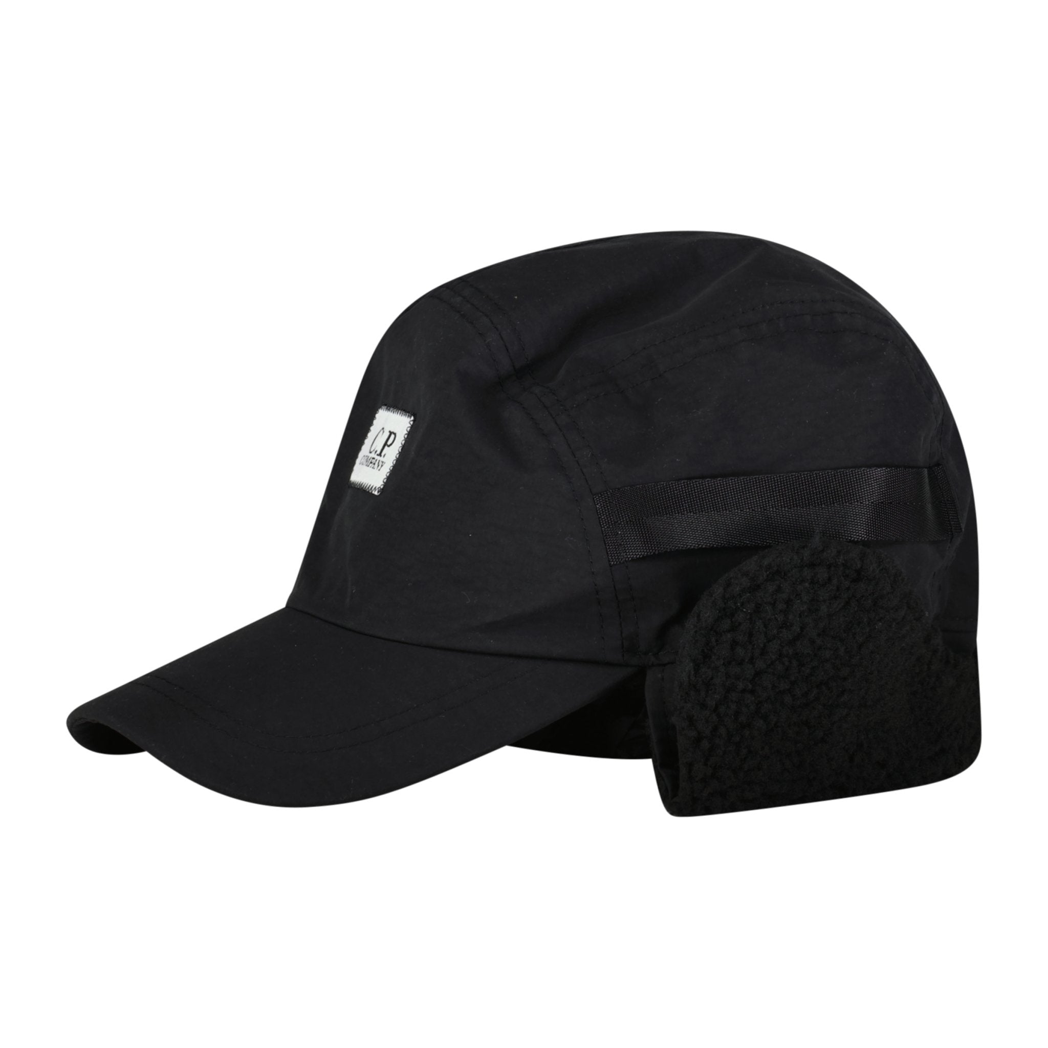 CP Company Patch Logo Flatt Nylon Cap Black - Boinclo ltd