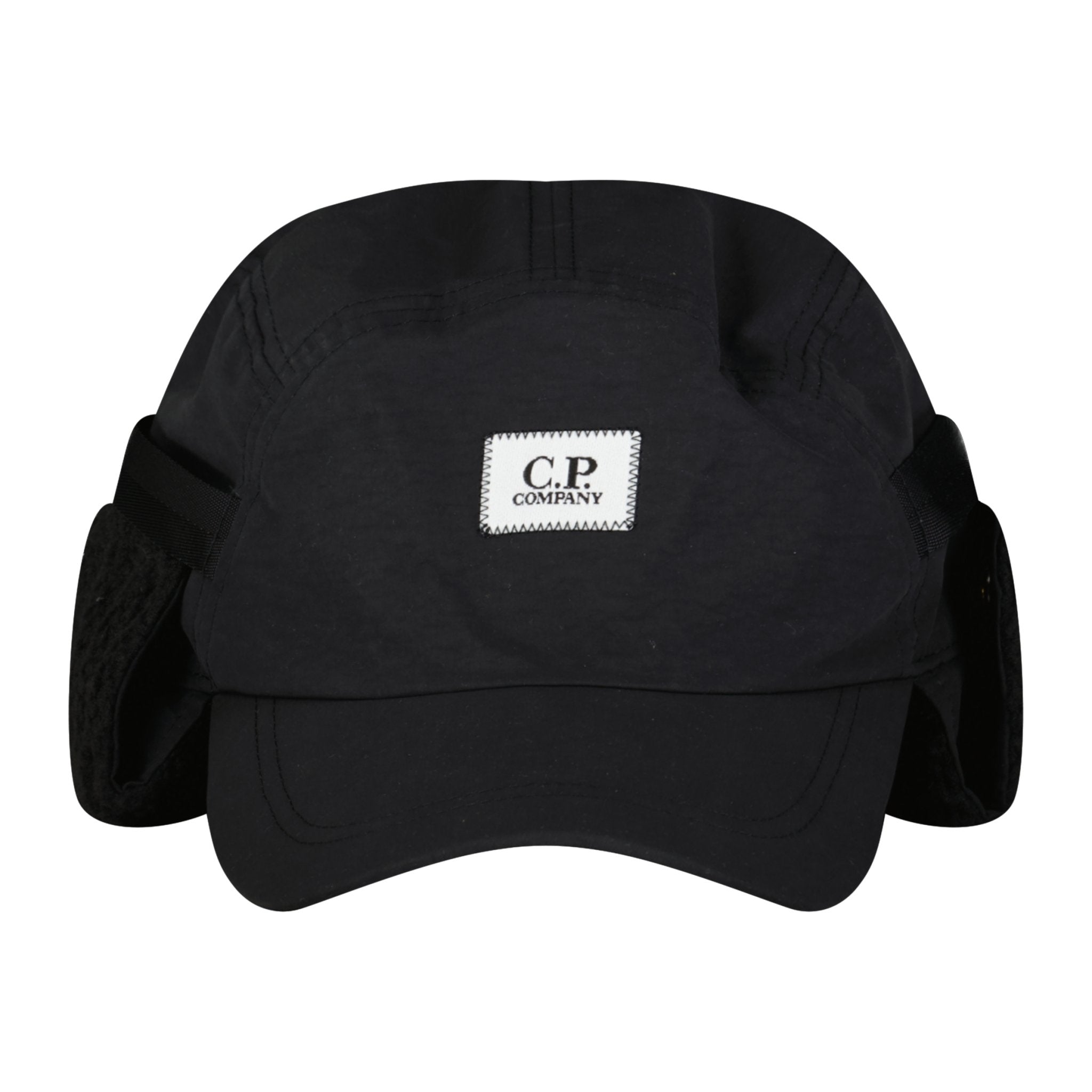 CP Company Patch Logo Flatt Nylon Cap Black - Boinclo ltd