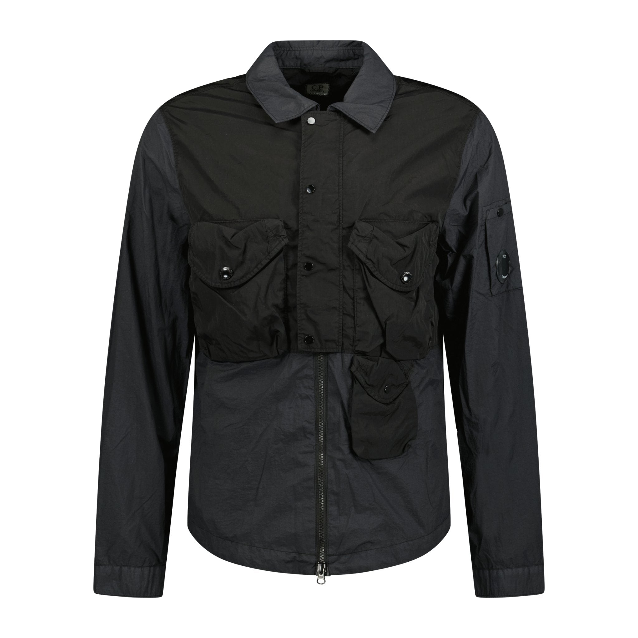 CP Company Taylon-L Lens Chrome Zip-Up Jacket Black - Boinclo ltd