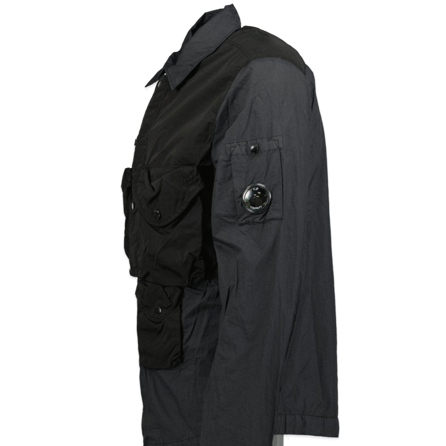 CP Company Taylon-L Lens Chrome Zip-Up Jacket Black - Boinclo ltd