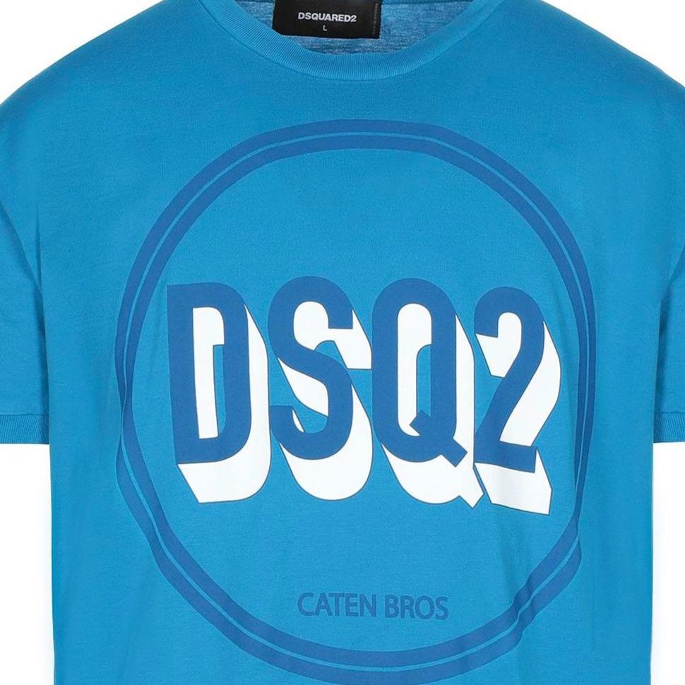 DSquared2 Logo Print T-Shirt Blue - Boinclo ltd