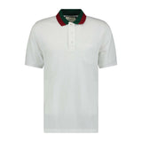 Gucci Contrast Collar Polo-Shirt White - Boinclo ltd