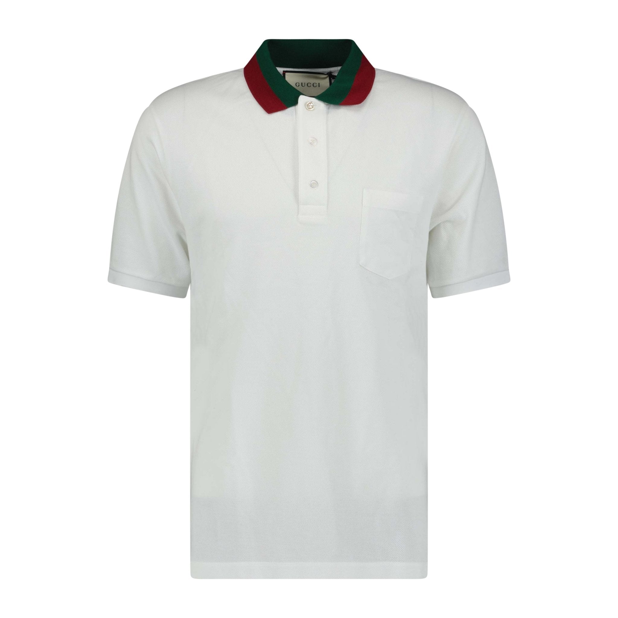 Gucci Contrast Collar Polo-Shirt White - Boinclo ltd