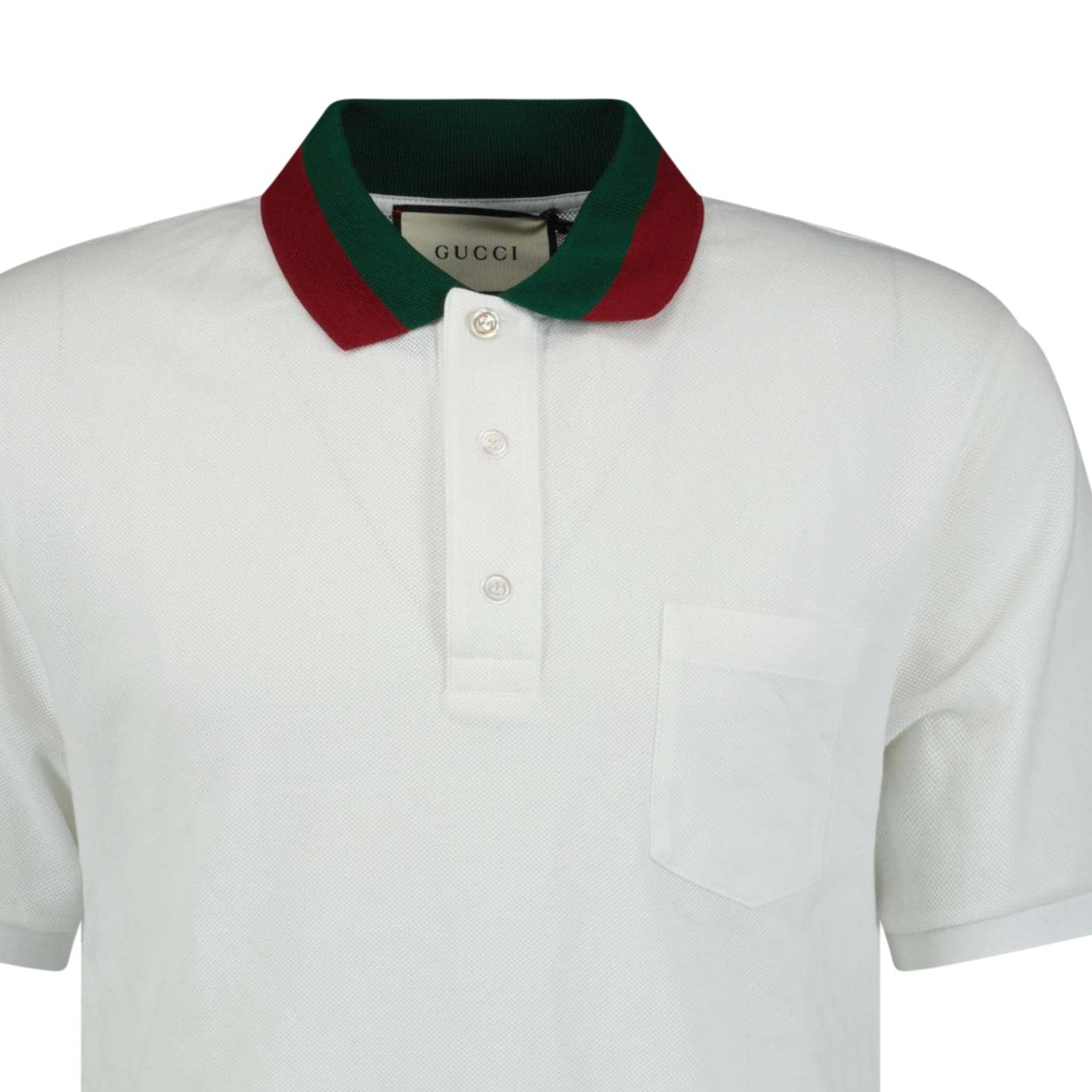 Gucci Contrast Collar Polo-Shirt White - Boinclo ltd