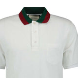 Gucci Contrast Collar Polo-Shirt White - Boinclo ltd