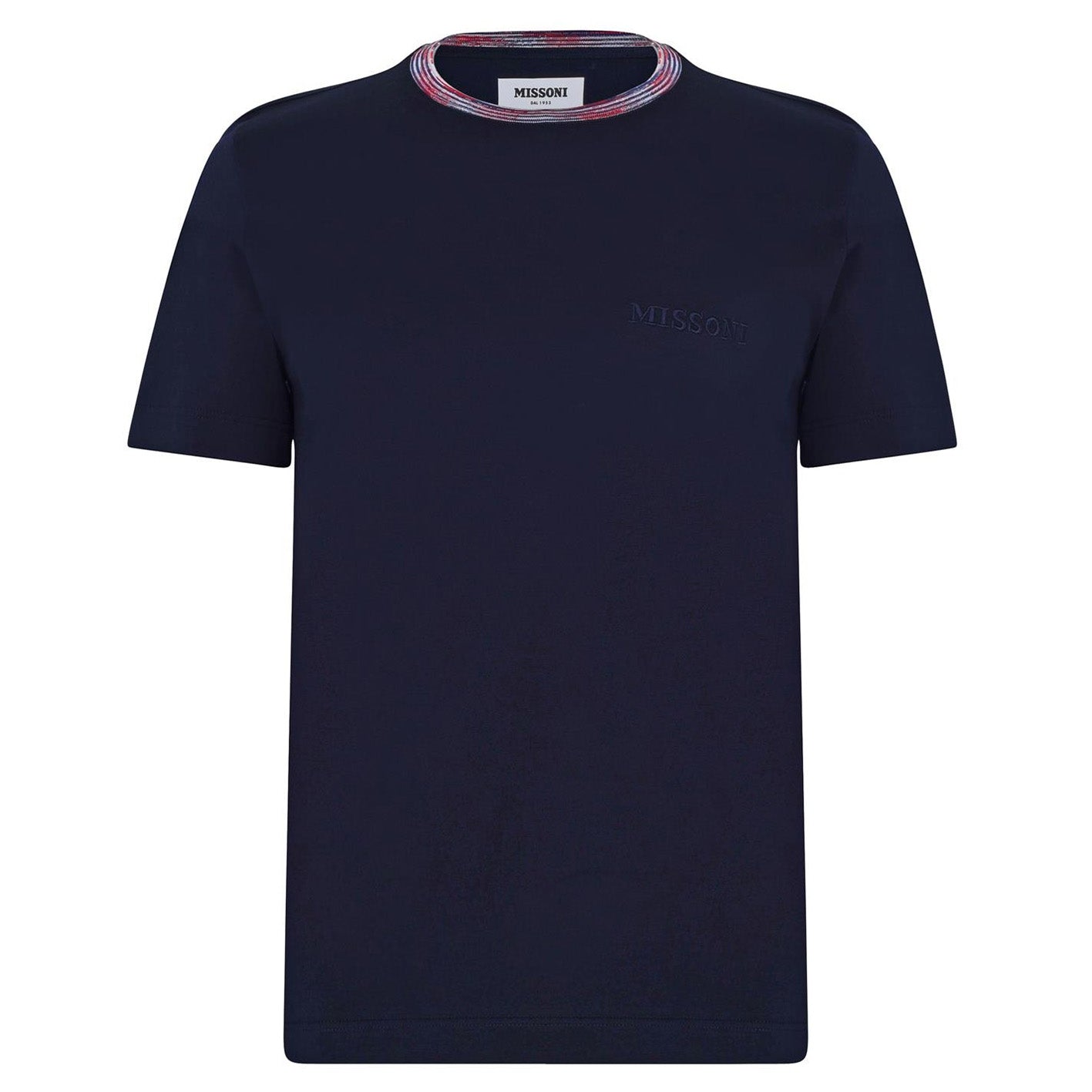 LOGO COLLAR T SHIRT - NAVY - AffluentAttire
