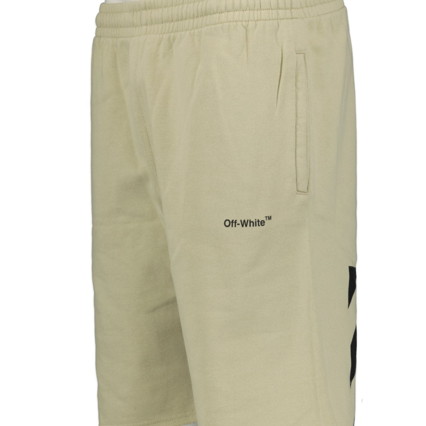 OFF-WHITE Caravaggio Diag Cotton Sweat Shorts Sand - Boinclo ltd