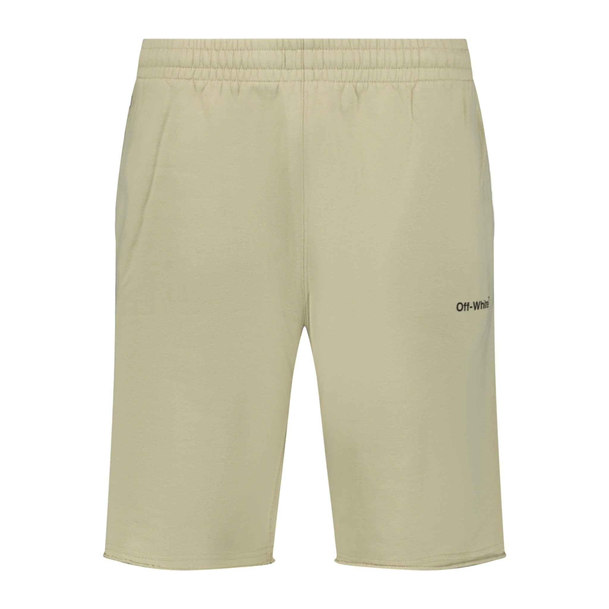 OFF-WHITE Caravaggio Diag Cotton Sweat Shorts Sand - Boinclo ltd