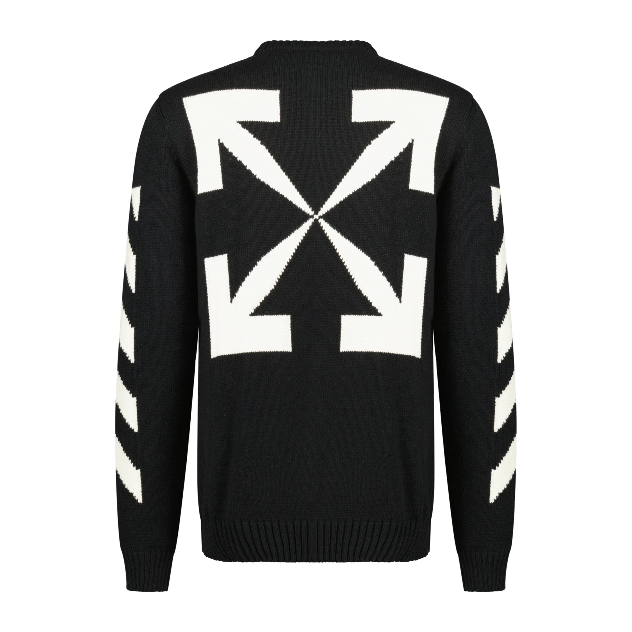 Off-White Diag-Print Knitted Crewneck Black - Boinclo ltd