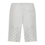 OFF-WHITE Diagonal Outline Cotton Sweat Shorts Grey - Boinclo ltd