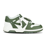 OFF-WHITE Out Of Office Low-Top leather Trainers Khaki & White - Boinclo ltd