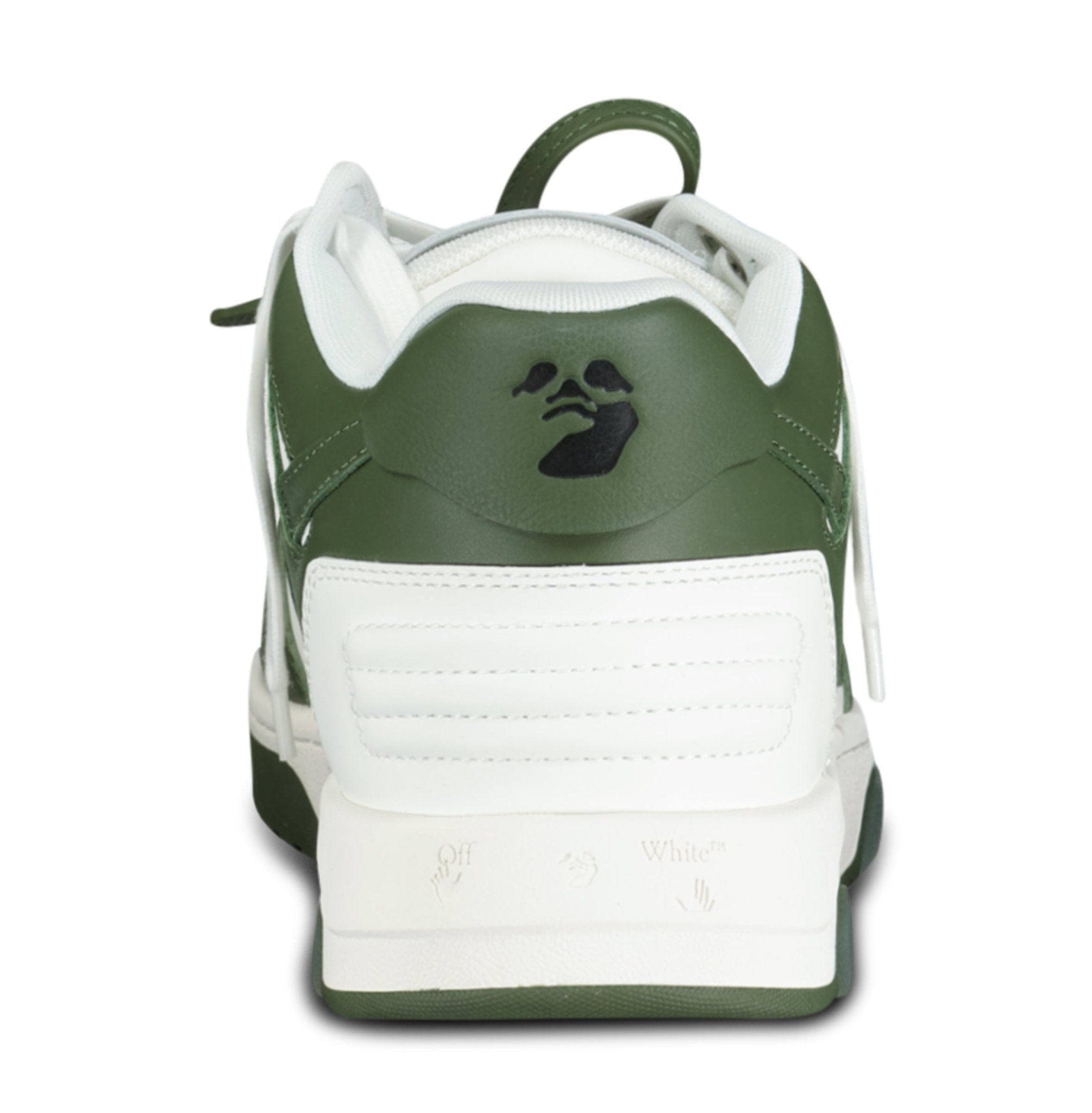 OFF-WHITE Out Of Office Low-Top leather Trainers Khaki & White - Boinclo ltd