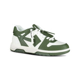 OFF-WHITE Out Of Office Low-Top leather Trainers Khaki & White - Boinclo ltd