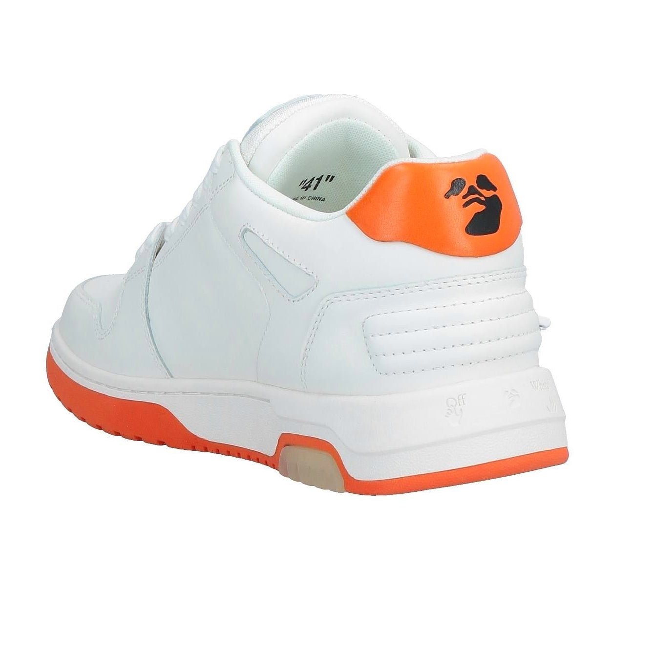 OFF-WHITE Out Of Office Low-Top leather Trainers Orange & White - Boinclo ltd