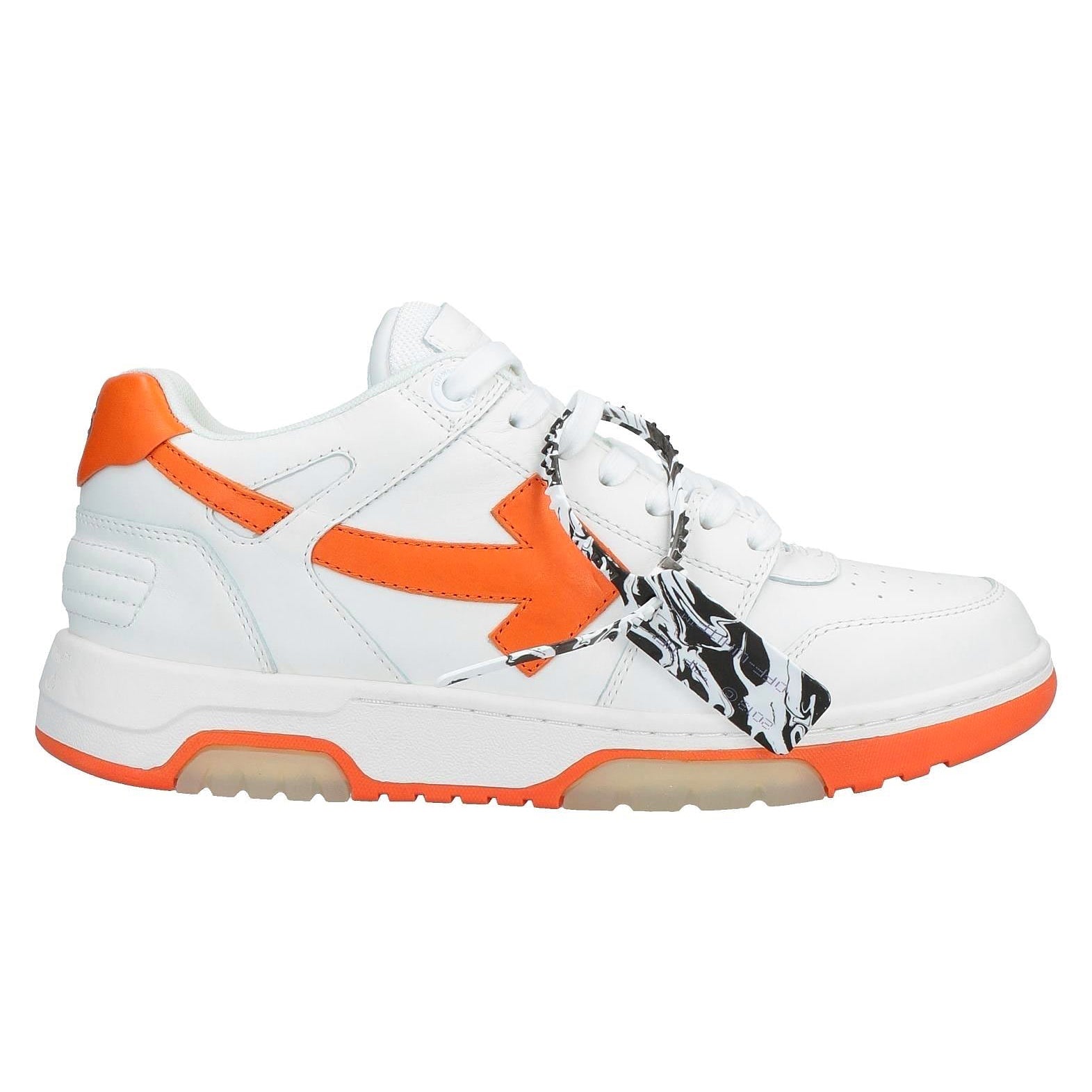 OFF-WHITE Out Of Office Low-Top leather Trainers Orange & White - Boinclo ltd