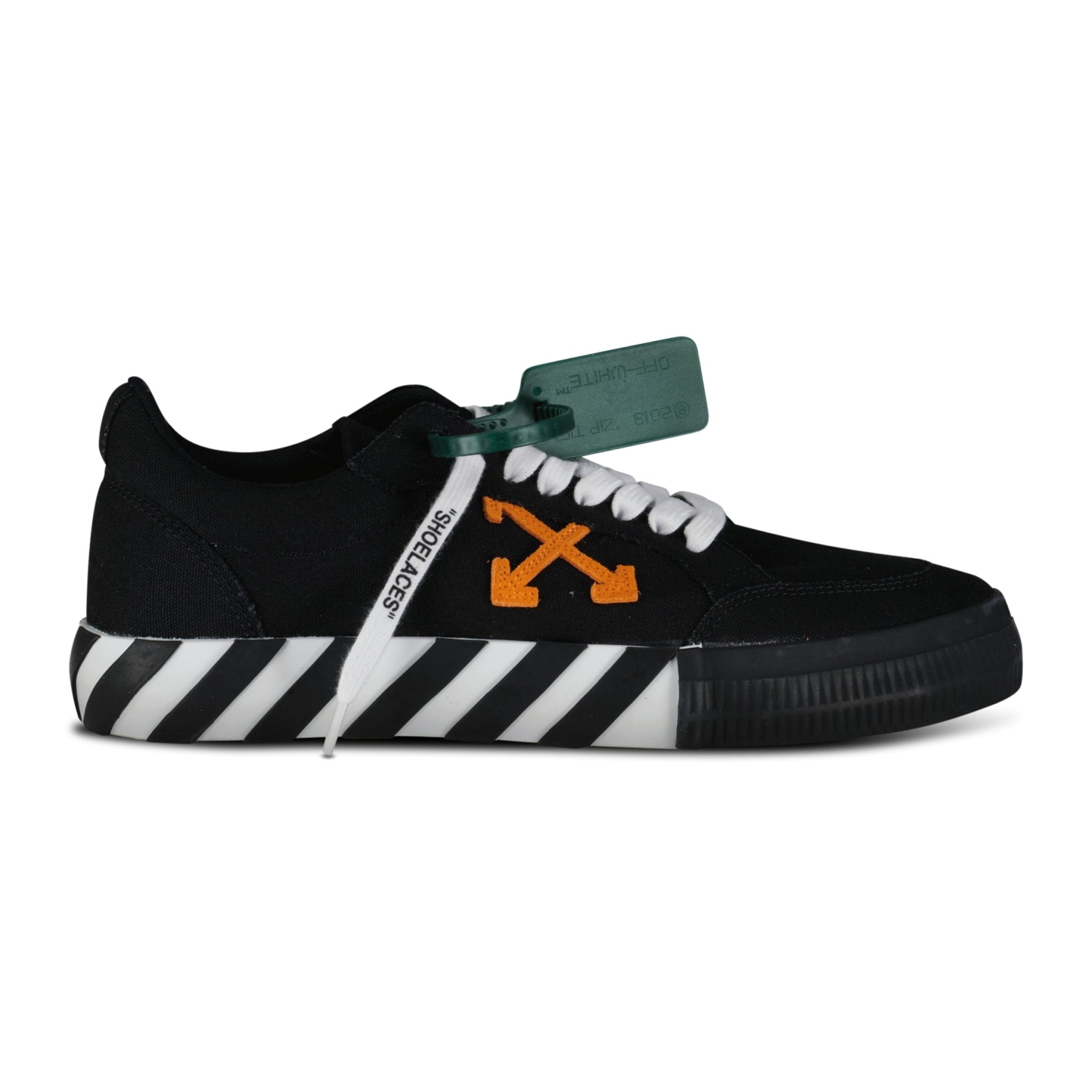 OFF-WHITE Vulcanised Canvas Low-Top Trainers Black & White - Boinclo ltd