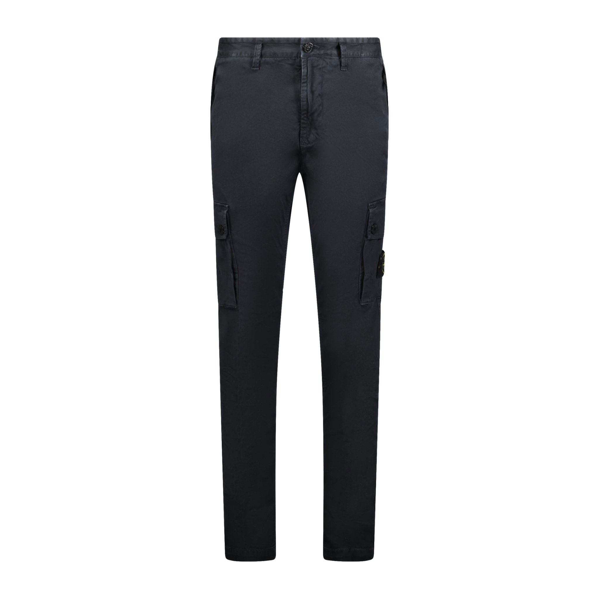 Stone Island Badge Cotton Cargo Trousers Black - Boinclo ltd