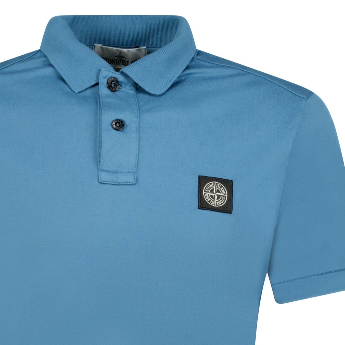 Stone Island Cotton Logo Polo T-Shirt Blue - Boinclo ltd