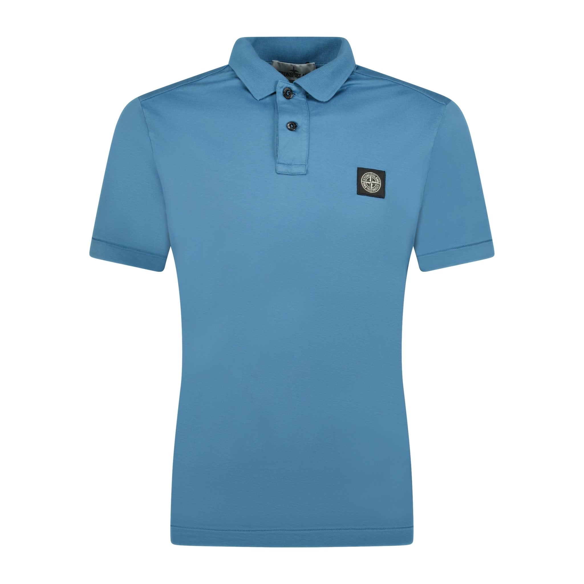 Stone Island Cotton Logo Polo T-Shirt Blue - Boinclo ltd