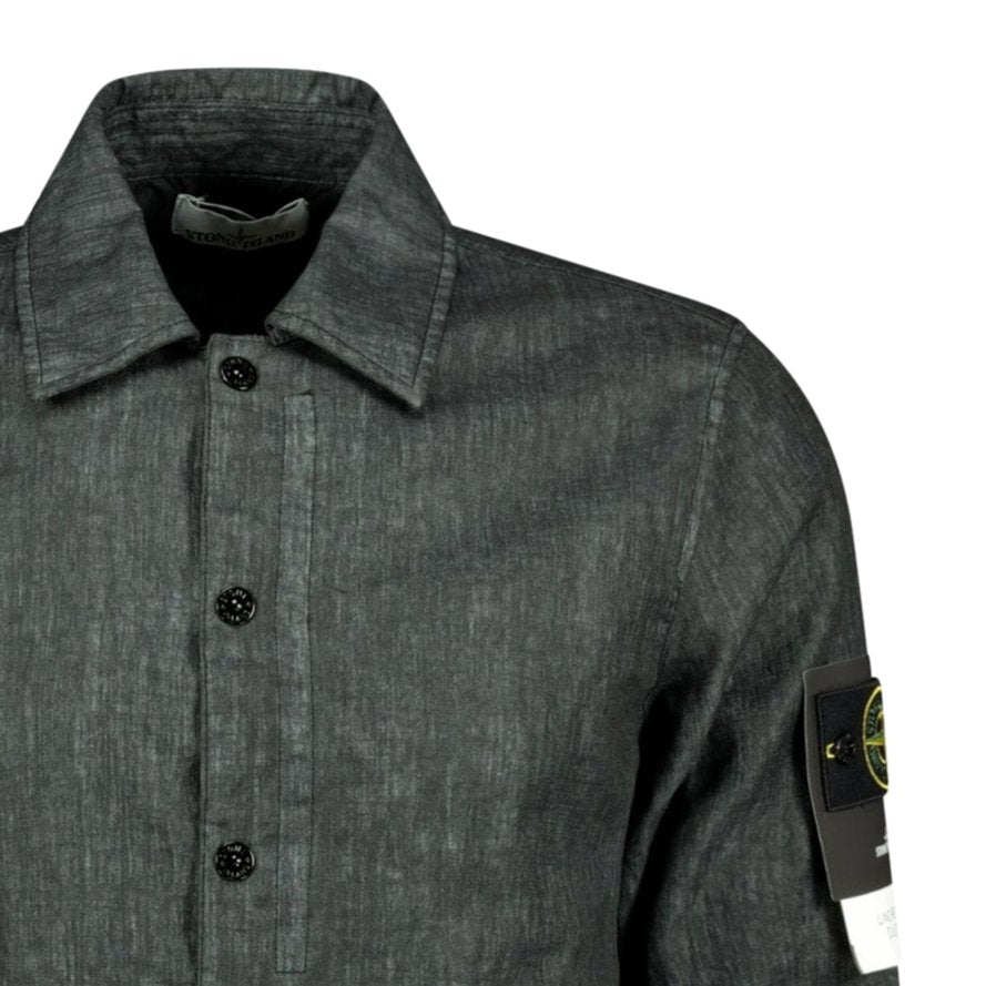 Stone Island 'Lino Resinato Quilted-TC' Black Jacket - Boinclo ltd