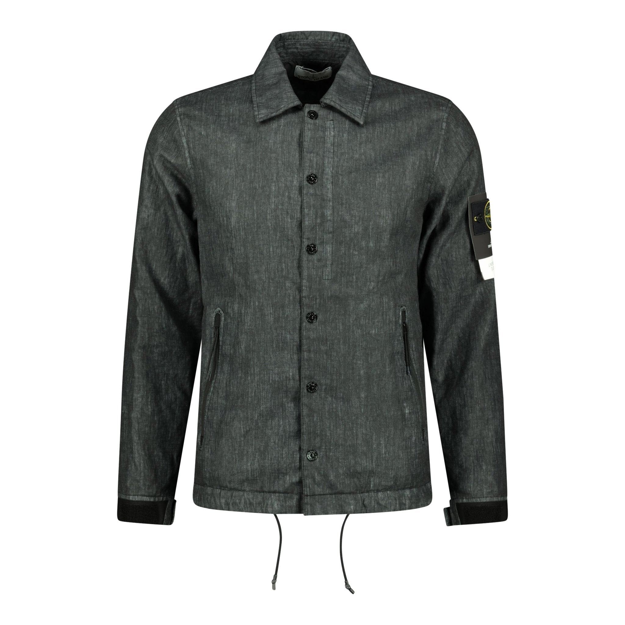 Stone Island 'Lino Resinato Quilted-TC' Black Jacket - Boinclo ltd