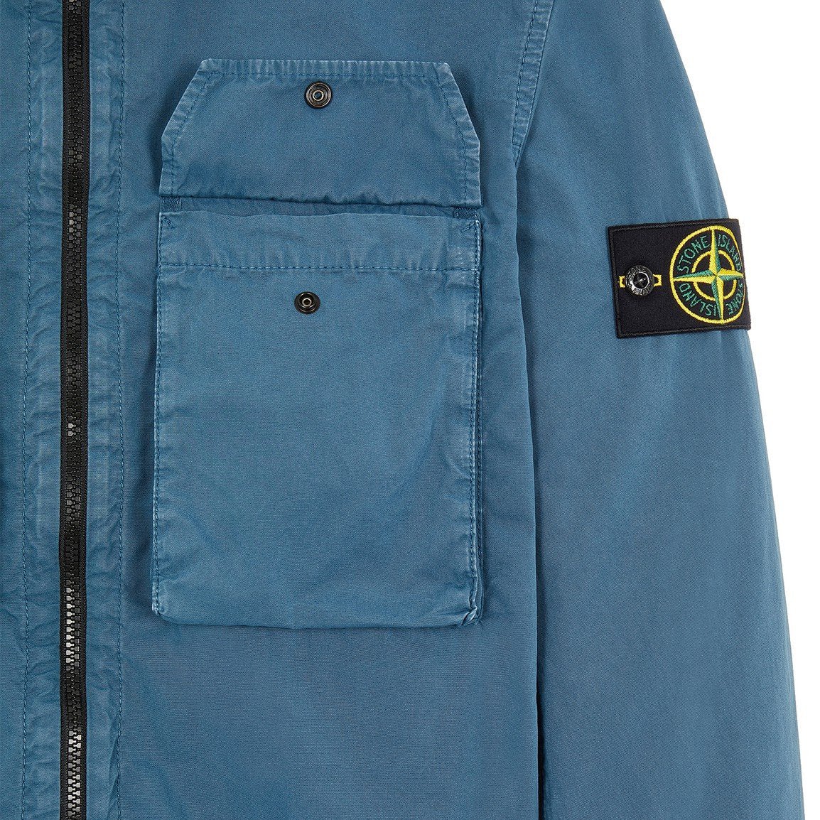 Stone Island Zip Overshirt Jacket Petrol Blue - Boinclo ltd