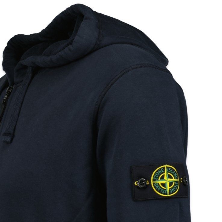 Stone Island Zip Up Hoodie Sweatshirt Navy - Boinclo ltd