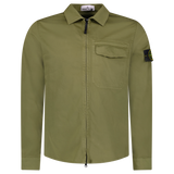 STONE ISLAND ZIP UP OVERSHIRT KHAKI / MILITARY GREEN
