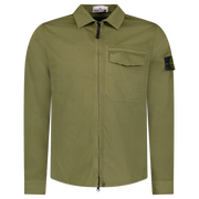 STONE ISLAND ZIP UP OVERSHIRT KHAKI / MILITARY GREEN