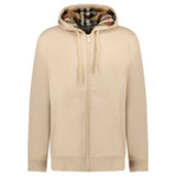 BURBERRY HOVE CHECK HOOD EMBROIDERY LOGO HOODIE BEIGE