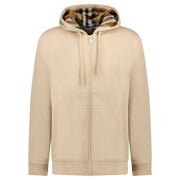 BURBERRY HOVE CHECK HOOD EMBROIDERY LOGO HOODIE BEIGE