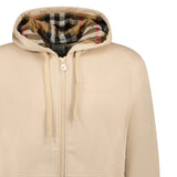 BURBERRY HOVE CHECK HOOD EMBROIDERY LOGO HOODIE BEIGE