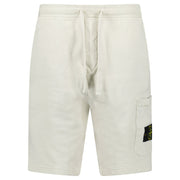 STONE ISLAND BADGE SHORTS CREAM