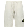 STONE ISLAND BADGE SHORTS CREAM