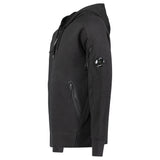 CP COMPANY DIAGONAL RAISED LENS ZIP HOODIE BLACK