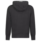 CP COMPANY DIAGONAL RAISED LENS ZIP HOODIE BLACK