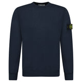 STONE ISLAND CREW NECK SWEATSHIRT NAVY BLUE