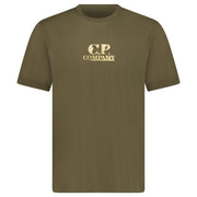 CP COMPANY 30/1 JERSEY GRAPHIC LOGO T-SHIRT KHAKI
