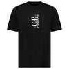 CP COMPANY VERTICAL PRINT T-SHIRT BLACK