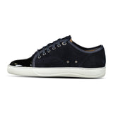 LANVIN DBB1 SUEDE PATENT TOE TRAINER NAVY BLUE