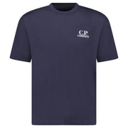 CP COMPANY LOGO PRINT T SHIRT NAVY BLUE