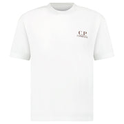 CP COMPANY LOGO PRINT T SHIRT WHITE
